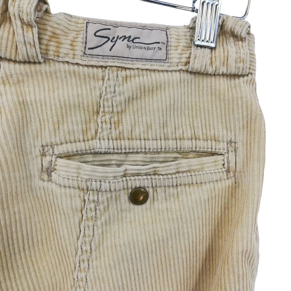Vintage Unionbay Corduroy Tapered Jogger Pants Size 14 90s 80s Harem Snap Ankle - Picture 10 of 12